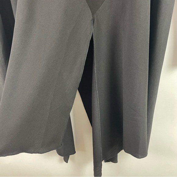 Sun Kim NWT Black Tunic Crepe Asymmetric Split Hem Knit Top/Sleeves Lagenlook L - Picture 8 of 16
